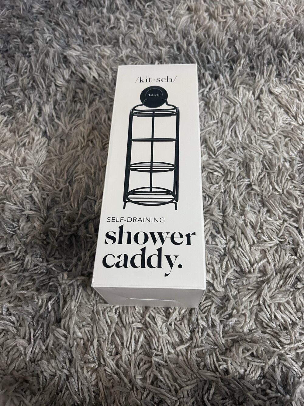 Kitsch Self Draining Shower Caddy w/ Suction Cup Rust Proof Open Box